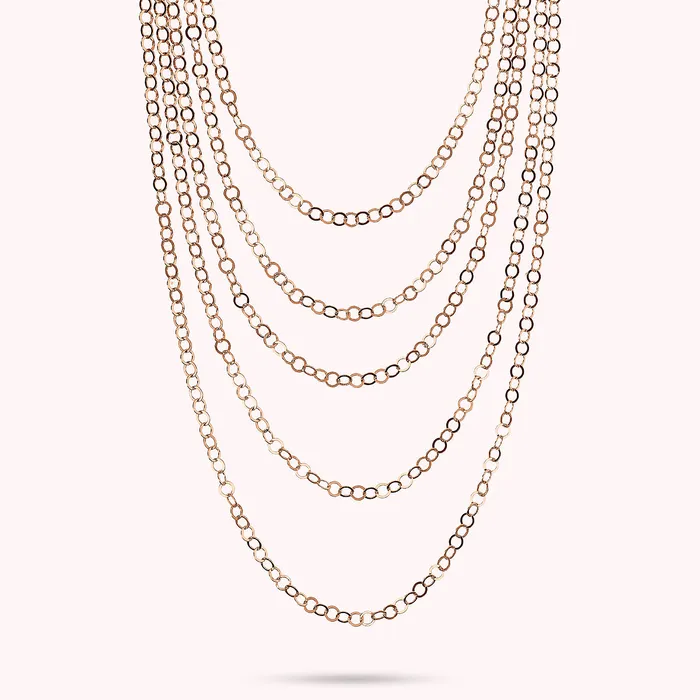 Earrings Bronzallure Collana Multifilo Graduata Catena Rolo Piatta Lucida