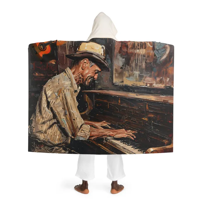 Earrings Portraits by NC Hooded Sherpa Fleece Blanket Honky Tonk Piano Player Earrings Portraits by NC Hooded Sherpa Fleece Blanket Honky Tonk Piano Player