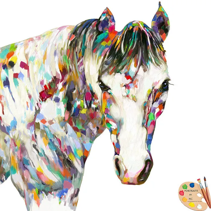 Earrings Portraits by NC Horse Portraits Modern Horse Portrait