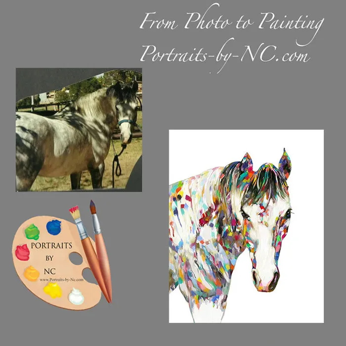 Earrings Portraits by NC Horse Portraits Modern Horse Portrait