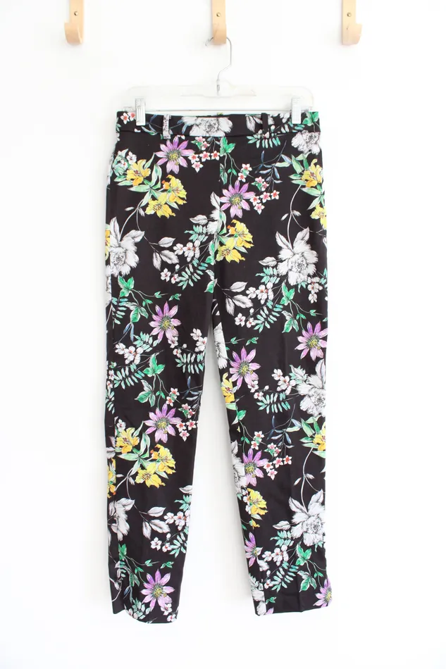 HM Rings HM Black Yellow Purple Floral Pants 8