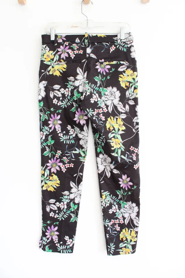 HM Rings HM Black Yellow Purple Floral Pants 8