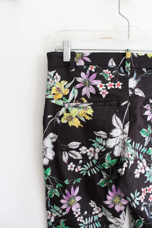 HM Rings HM Black Yellow Purple Floral Pants 8
