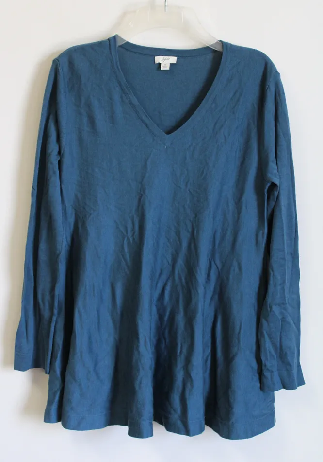 JJill Rings JJill Blue Silk Knit Tunic Sweater S