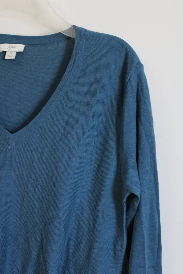 JJill Rings JJill Blue Silk Knit Tunic Sweater S