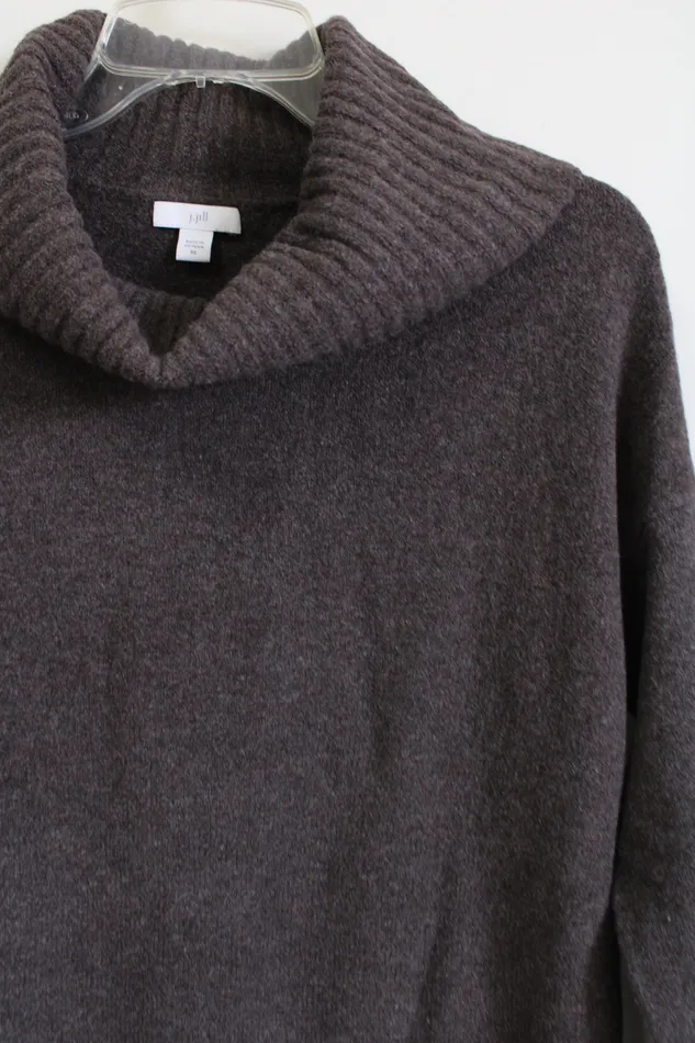 JJill Soft Gray Turtleneck Sweater XS JJill Earrings