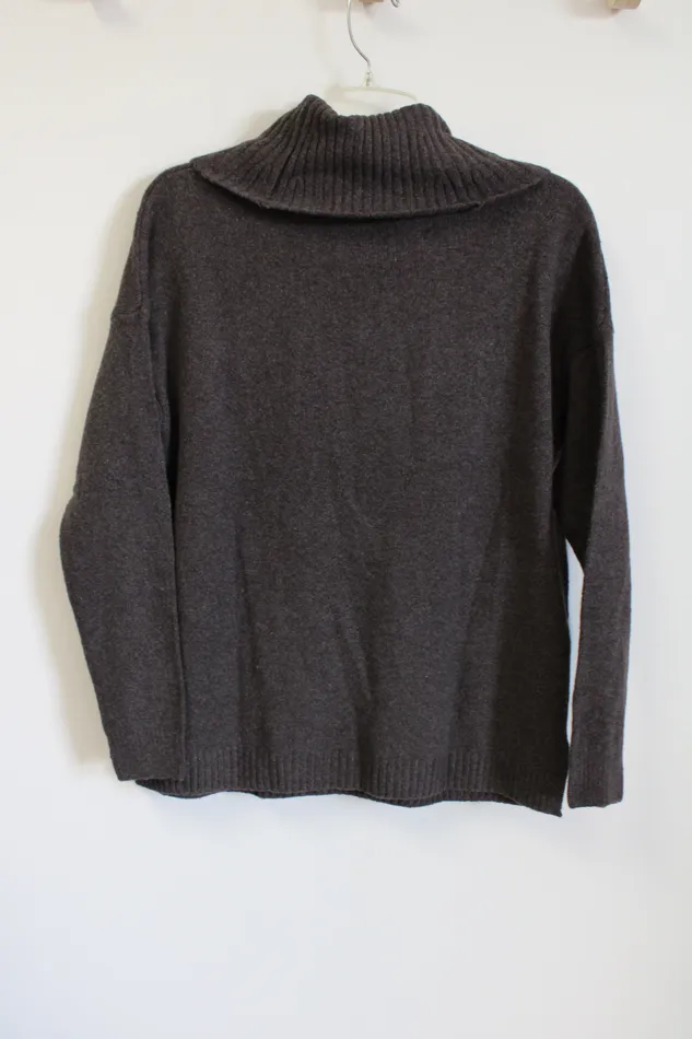 JJill Soft Gray Turtleneck Sweater XS JJill Earrings