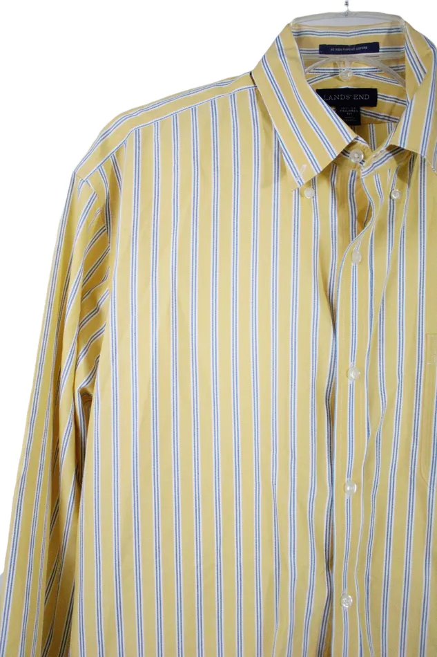 Lands End Lands End Tailored Fit Yellow Striped Button Down 16 12 34 Earrings Lands End Lands End Tailored Fit Yellow Striped Button Down 16 12 34 Earrings