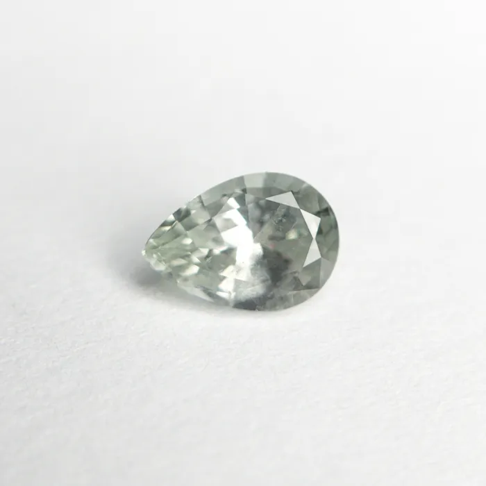 Light Green Brilliant Sapphire 071ct Pear Misfit Gems Necklaces