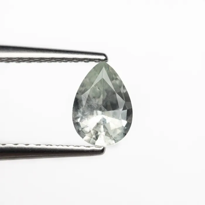 Light Green Brilliant Sapphire 071ct Pear Misfit Gems Necklaces