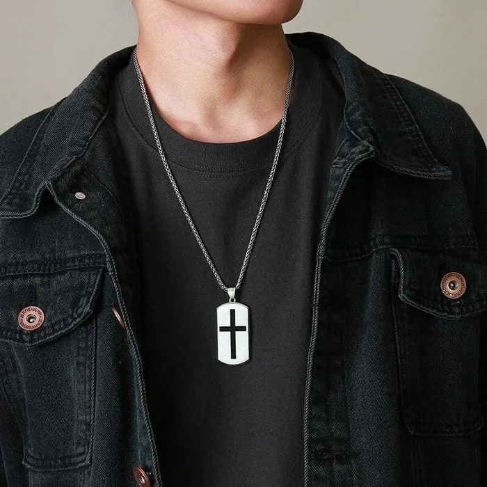 Mens Christian Necklace br Our Father Dog Tag Lords Guidance Necklaces