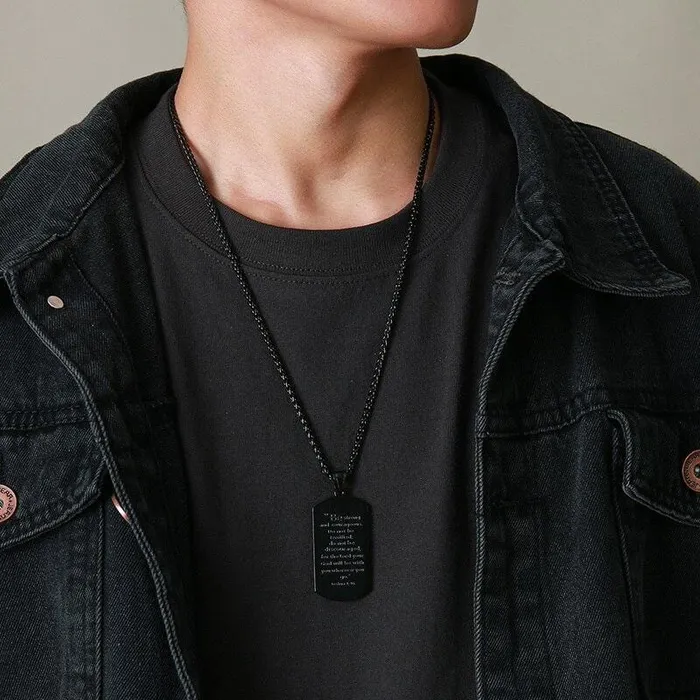 Mens Christian Necklace br Our Father Dog Tag Lords Guidance Necklaces