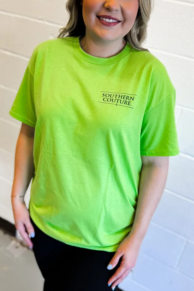 Shamrock Love Graphic Tee Lime Southern Couture Earrings
