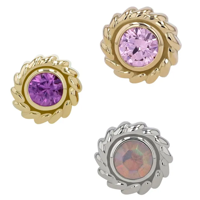Anatometal Earrings Nusura Threaded End in Rose Gold with 3mm BrilliantCut Gem Anatometal Earrings Nusura Threaded End in Rose Gold with 3mm BrilliantCut Gem