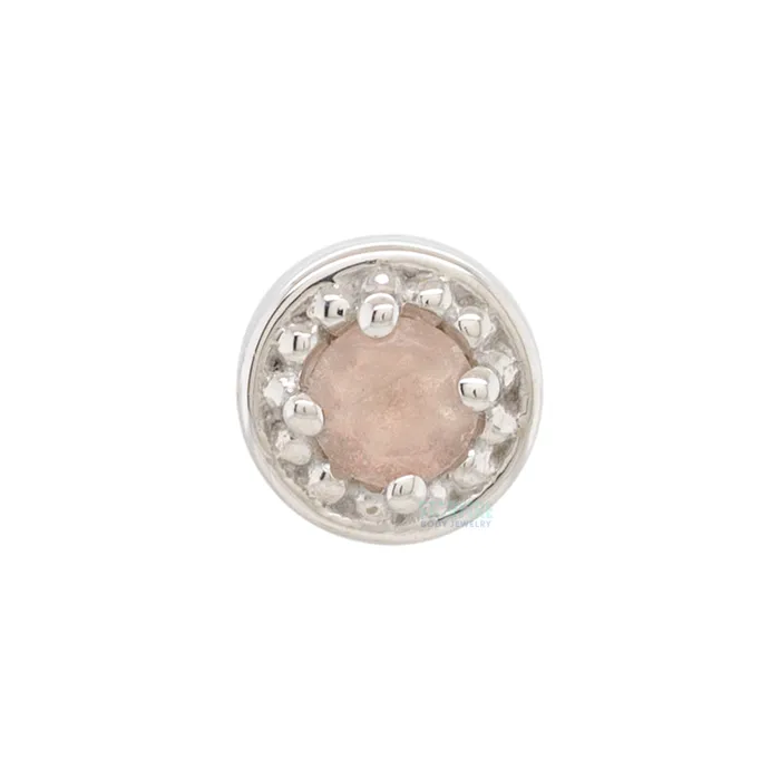 Body Vision BVLA Earrings Milgrain Prong Threaded End in Gold with Oregon Sunstone