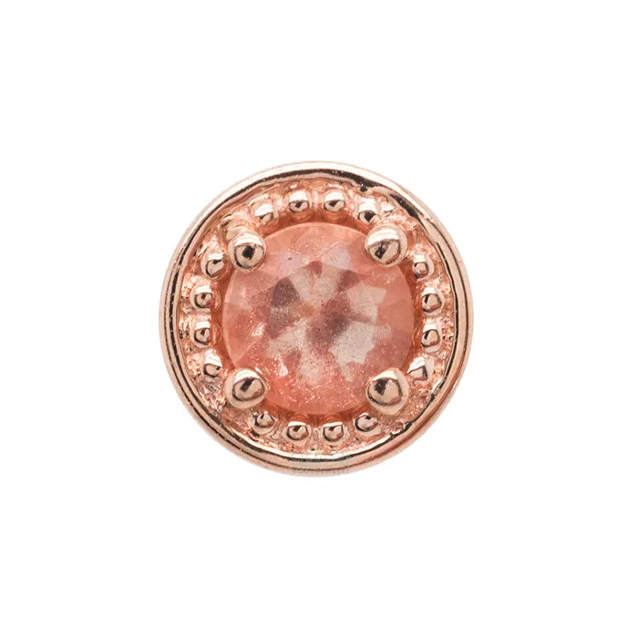 Body Vision BVLA Earrings Milgrain Prong Threaded End in Gold with Oregon Sunstone
