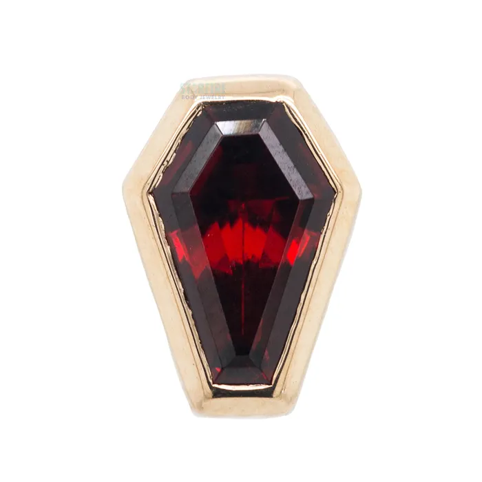 Coffin Threaded End in Gold with Garnet Body Vision BVLA Earrings