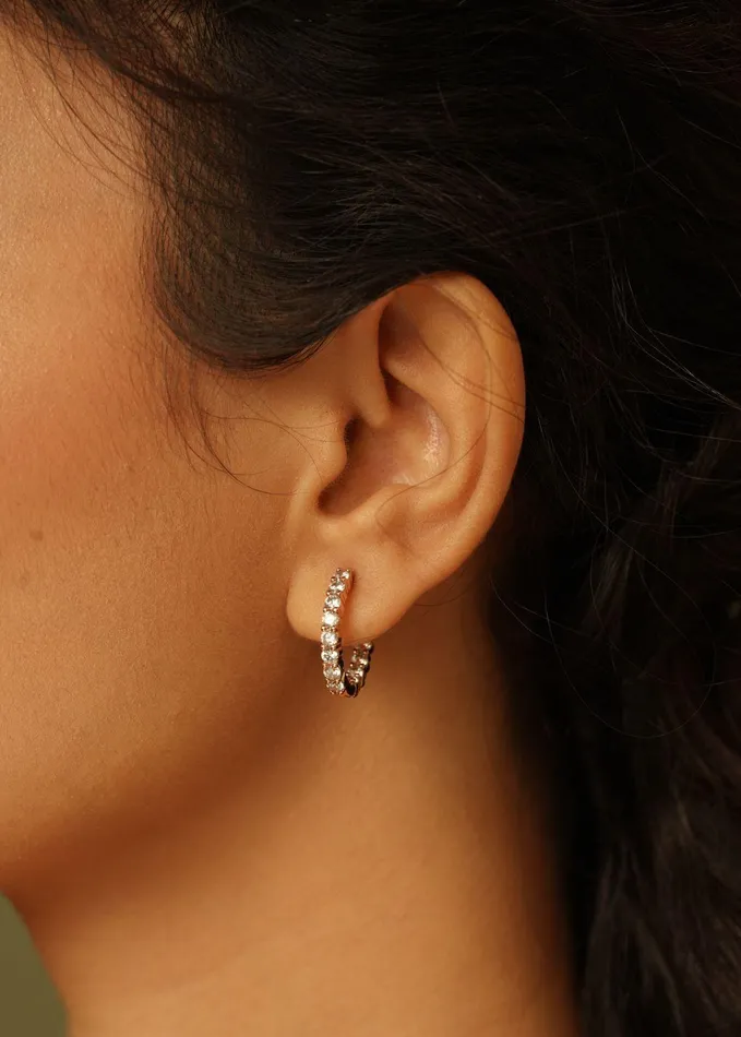 Earrings Attrangi Tiny Diamond Balis Daily Wear Limited Edition