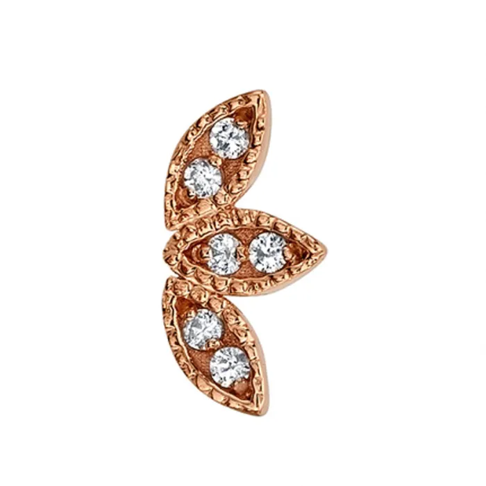 Earrings Body Vision BVLA Firefly Threaded End in Gold with DIAMONDS