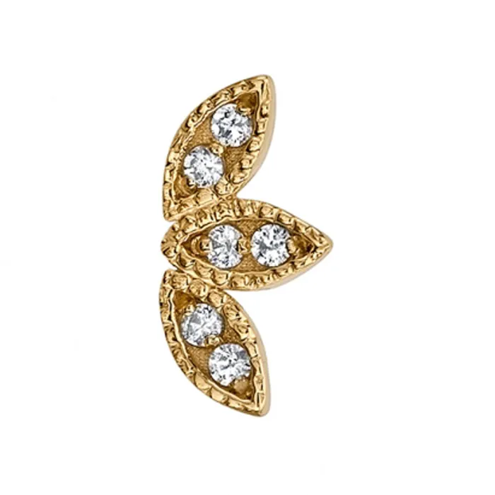 Earrings Body Vision BVLA Firefly Threaded End in Gold with DIAMONDS