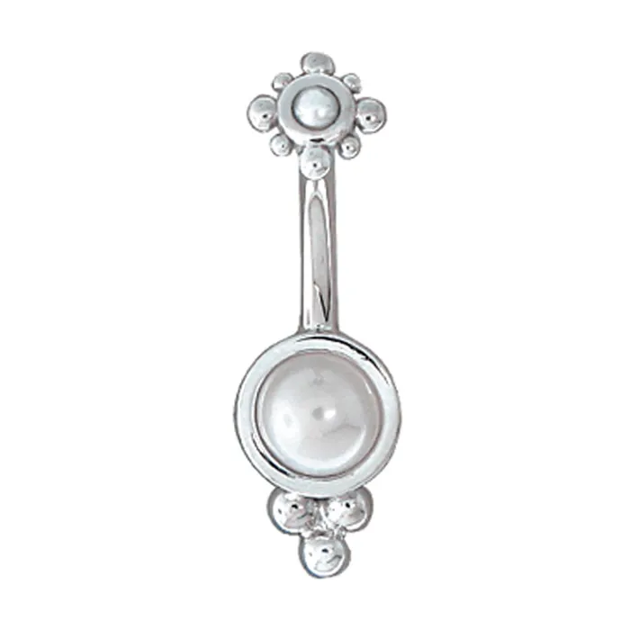 Earrings Icy Lily Navel Curve in Gold with Pearl Body Vision BVLA