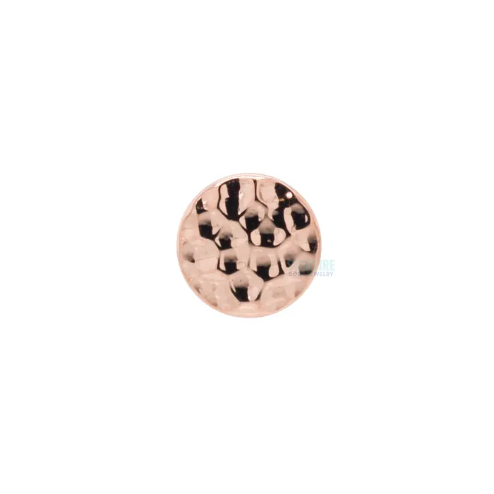 Earrings Round Disc HAMMERED FINISH Threaded End in Gold Body Vision BVLA