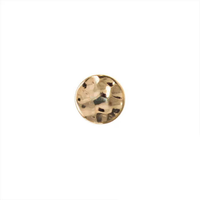 Earrings Round Disc HAMMERED FINISH Threaded End in Gold Body Vision BVLA