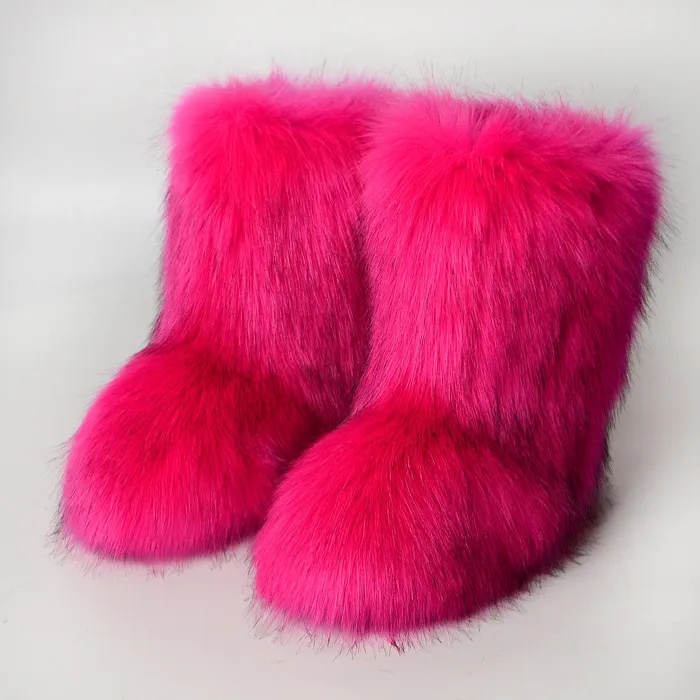 Earrings THE LUMI SHOP Hot Pink Fuzzy Boots