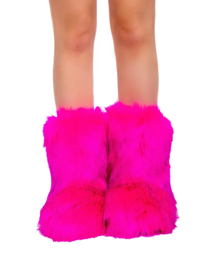 Earrings THE LUMI SHOP Hot Pink Fuzzy Boots