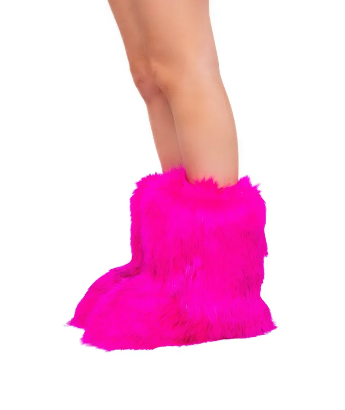 Earrings THE LUMI SHOP Hot Pink Fuzzy Boots
