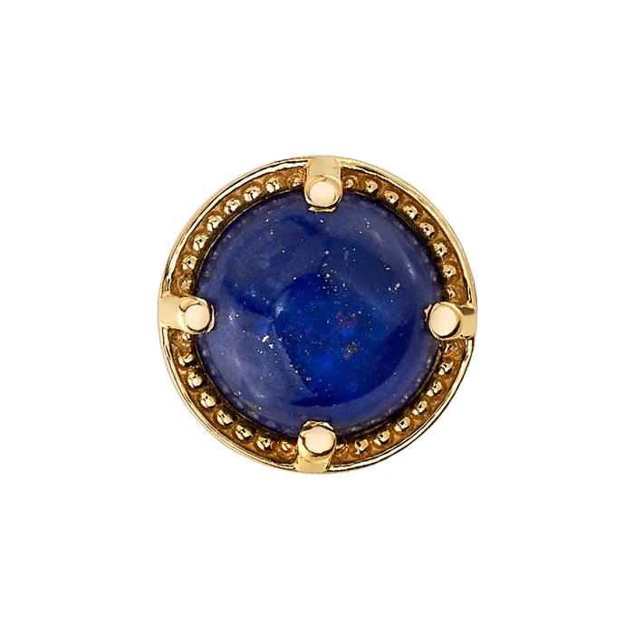 Earrings threadless Milgrain Prong Pin in Gold with Lapis Body Vision BVLA