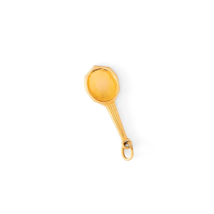 Hand Mirror 14K Gold Charm Vintage Earrings