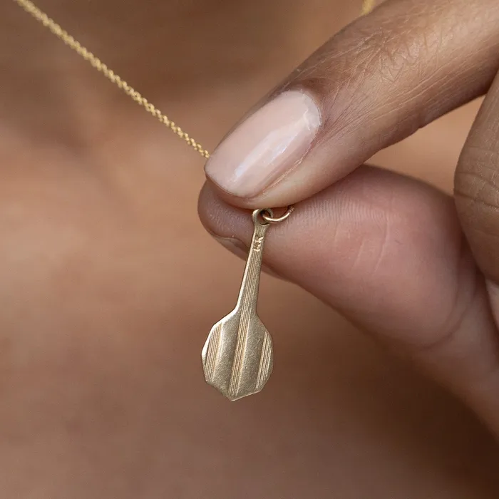 Hand Mirror 14K Gold Charm Vintage Earrings
