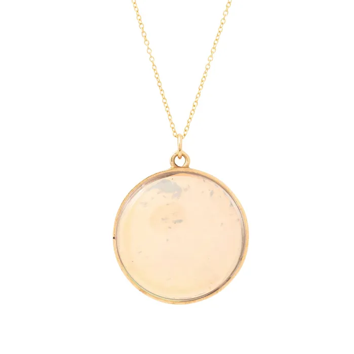 Pearl Z and 14k Yellow Gold Locket Vintage Necklaces