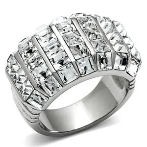 Rings CJG2425 Stainless Steel Top Grade Crystal Ring Green