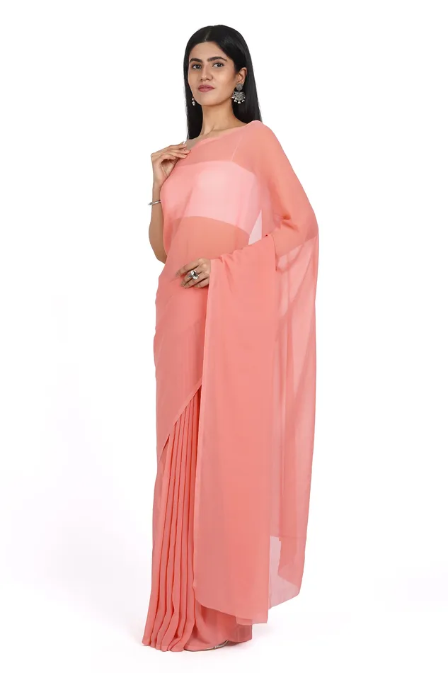 Teejh Earrings Teejh Ridhushni Georgette Saree