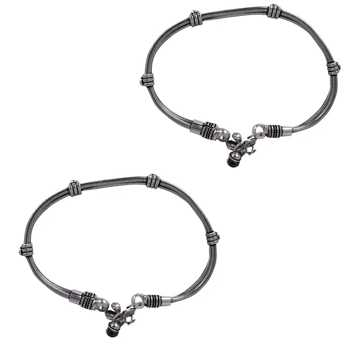 Teejh Rings Teejh Chirasvi Silver Oxidised Anklets