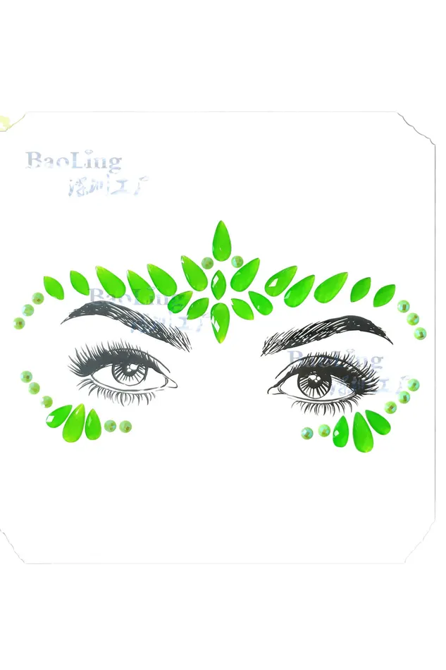 THE LUMi SHOP Earrings Neon Green Rhinestone Crystal Face Jewels