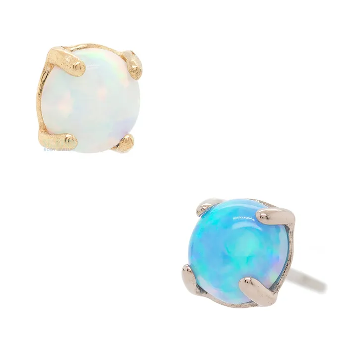 threadless 3mm Ziana ProngSet Opal Cabochon End in Gold Anatometal Earrings