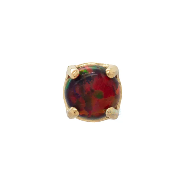 threadless 3mm Ziana ProngSet Opal Cabochon End in Gold Anatometal Earrings
