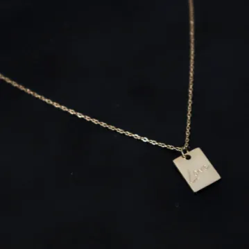 18K GoldFilled Rectangle Love Necklace Jewelvers Necklaces
