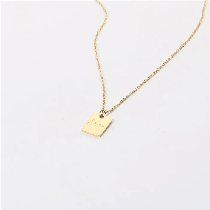 18K GoldFilled Rectangle Love Necklace Jewelvers Necklaces