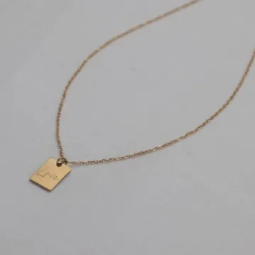 18K GoldFilled Rectangle Love Necklace Jewelvers Necklaces