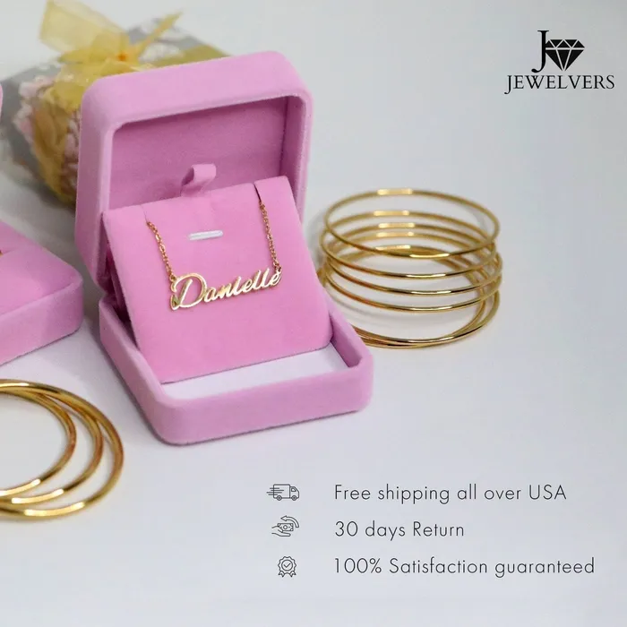 18K GoldFilled Rectangle Love Necklace Jewelvers Necklaces