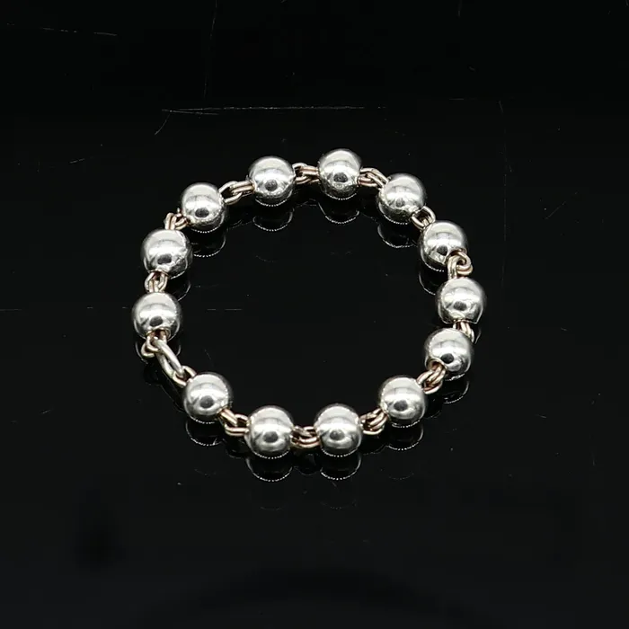 3 inches long handmade sterling silver beaded bracelet or necklace for baby krishna figurine or sculpture best puja necklace sbr225 TRIBAL ORNAMENTS Necklaces