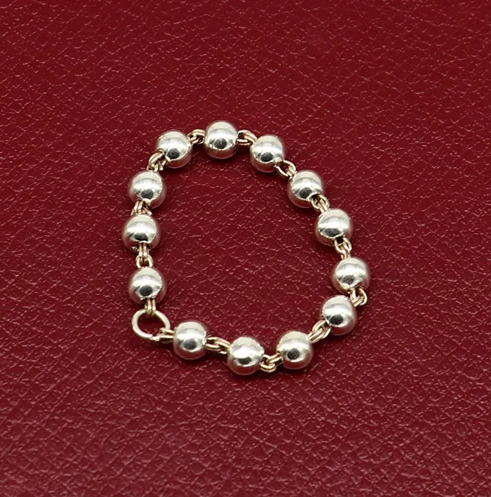 3 inches long handmade sterling silver beaded bracelet or necklace for baby krishna figurine or sculpture best puja necklace sbr225 TRIBAL ORNAMENTS Necklaces