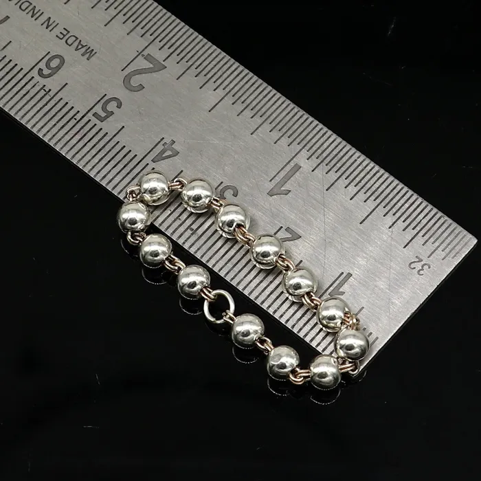 3 inches long handmade sterling silver beaded bracelet or necklace for baby krishna figurine or sculpture best puja necklace sbr225 TRIBAL ORNAMENTS Necklaces