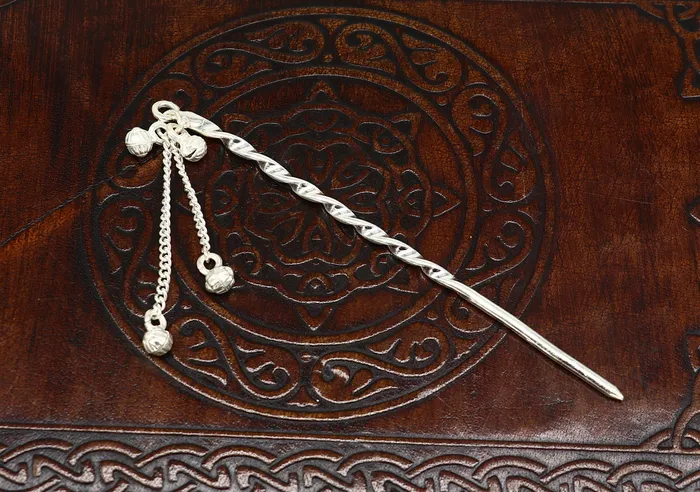 45 inches long handmade solid sterling silver eyeliner stick kajal sticks surma stick fabulous brides vintage style gift su399 TRIBAL ORNAMENTS Necklaces