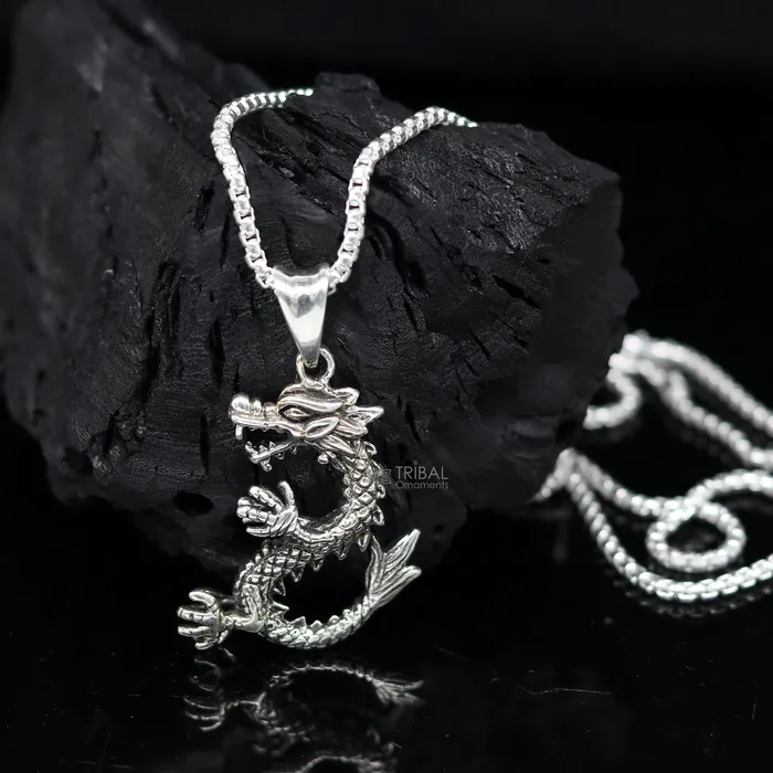 925 sterling silver unique Dragon design pendant silver trendy pendant necklace silver unisex cultural designer jewelry nsp642 TRIBAL ORNAMENTS Necklaces 925 sterling silver unique Dragon design pendant silver trendy pendant necklace silver unisex cultural designer jewelry nsp642 TRIBAL ORNAMENTS Necklaces