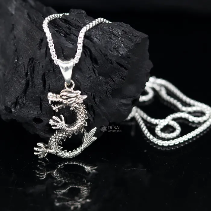 925 sterling silver unique Dragon design pendant silver trendy pendant necklace silver unisex cultural designer jewelry nsp642 TRIBAL ORNAMENTS Necklaces 925 sterling silver unique Dragon design pendant silver trendy pendant necklace silver unisex cultural designer jewelry nsp642 TRIBAL ORNAMENTS Necklaces